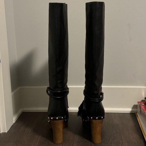 ULLA JOHNSON New Black Elin Leather Tassel Boots - Picture 4 of 7